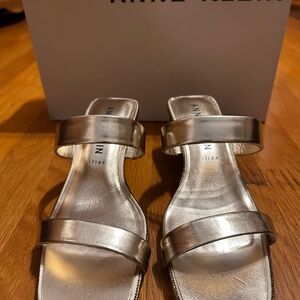 Anne Klein Metallic Slide Sandals